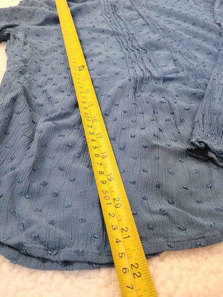 [139] LOFT Petite  Blue Button-Up  Blouse - Picture 3 of 8